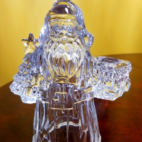 BEAUTIFUL VINTAGE IMPERIAL CRYSTAL VINTAGE SANTA CLAUS CANDLEHOLDER - Picture 1 of 6